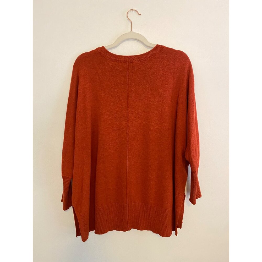 Rust Orange Dolman Sleeve Sweater By New Directions Size Petite M - Picture 5 of 6
